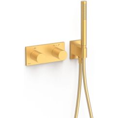 Tres B-System grifo de bañera y ducha empotrado con termostato oro 30735201OM