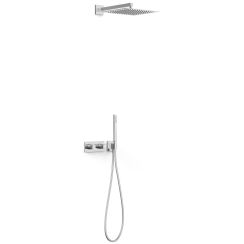 Tres B-System conjunto de ducha empotrado con termostato con rociador con efecto lluvia cromo 30725204