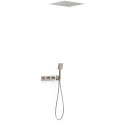 Tres B-System conjunto de ducha empotrado con termostato con rociador con efecto lluvia acero 30725306AC