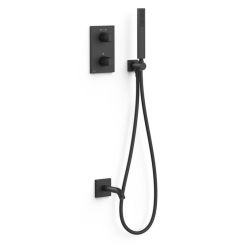 Tres Therm-Box conjunto bañera/ducha empotrado con termostato negro 21125007NM