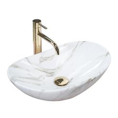 Rea Royal lavabo 48x30.5 cm oval sobre encimera gris/piedra REA-U5063