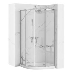 Rea Look Chrome kabina prysznicowa 80 cm półokrągła chrom/szkło przezroczyste REA-K7904