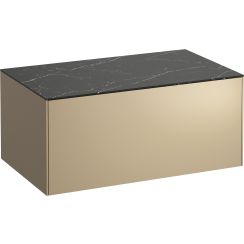 Laufen Sonar szafka 77 cm podumywalkowa wisząca z blatem złoty połysk H4054100341401