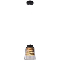 Candellux Fresno lámpara colgante 1x60 W negro-transparente-oro 31-78384