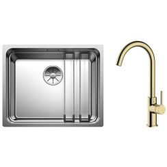 Conjunto fregadero de acero Blanco Etagon 500-U 521841, grifo de cocina Oltens Skafta 35206800