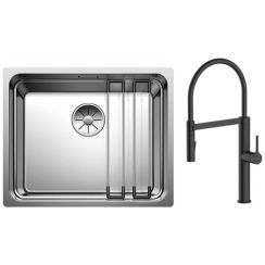 Conjunto fregadero de acero Blanco Etagon 500-U 521841, grifo de cocina Oltens Borga 35207300