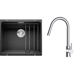 Conjunto fregadero de granito Blanco Etagon 500-U 525887, grifo de cocina Oltens Litla 35204100