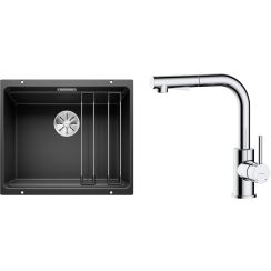 Conjunto fregadero de granito Blanco Etagon 500-U 525887, grifo de cocina Oltens Myvat 35205100