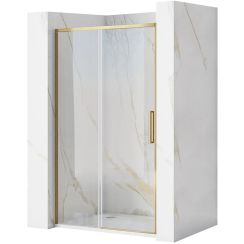 Rea Rapid Slide puerta de ducha 120 cm corredera oro cepillado/vidrio transparente REA-K4709