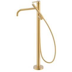 Tres Study Exclusive grifo de bañera y ducha en suelo oro 26247005OM