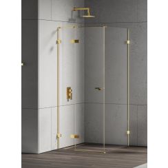 New Trendy Eventa Gold Shine cabina de ducha 120x80 cm rectangular oro brillo/vidrio transparente EXK-4714