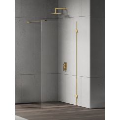 New Trendy Eventa Gold Shine mampara de ducha walk-in 110 cm oro brillante/vidrio transparente EXK-4842