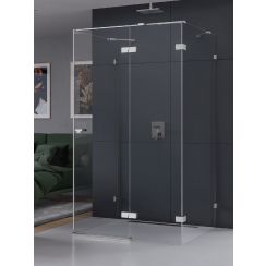 New Trendy Eventa cabina de ducha 90x80 cm rectangular cromo brillo/vidrio transparente EXK-4578