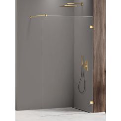 New Trendy Avexa Gold Shine ścianka prysznicowa walk-in 140 cm złoty połysk/szkło przezroczyste EXK-7063