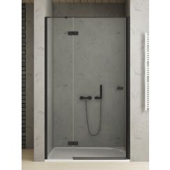 New Trendy Reflexa Black puerta de ducha 130 cm oscilante negro mate/vidrio transparente EXK-4908