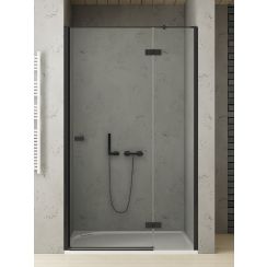 New Trendy Reflexa Black puerta de ducha 130 cm oscilante negro mate/vidrio transparente EXK-4909