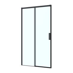 Oltens Breda puerta de ducha 120 cm corredera negro mate/vidrio transparente 21212300