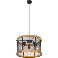 Globo Lighting Jeanie lámpara colgante 3x40 W negro-madera 15661H1