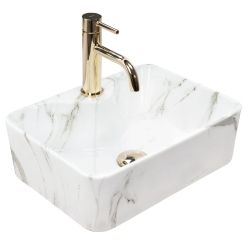 Rea Kelly lavabo 40x30 cm rectangular sobre encimera brillante REA-U6504