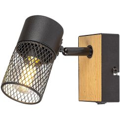 Rabalux Metta lámpara de pared 1x14 W negro-madera 71151