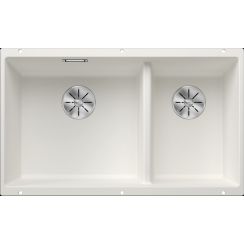 Blanco Subline fregadero de granito 75.5x46 cm blanco 527167