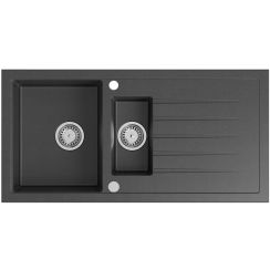 Sapho fregadero de granito 100x50 cm negro GR1334