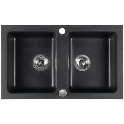Sapho fregadero de granito 78x47.5 cm negro GR2224