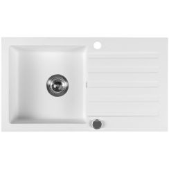 Sapho fregadero de granito 78x44 cm blanco GR7201