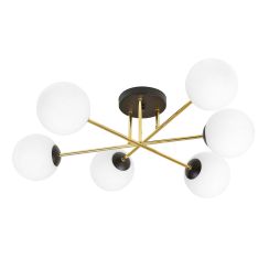 Emibig Magnum lámpara de techo 6x10 W negro-oro 1233/6