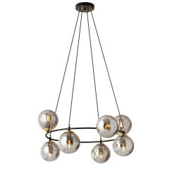 Emibig Azura lámpara colgante x10 W negro-oro 1294/8