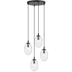 Emibig Astral lámpara colgante 4x10 W negro-transparente 1265/4PREM