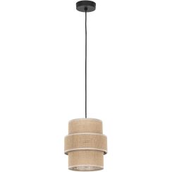 TK Lighting Calisto lámpara colgante 1x15 W negro-beige 5401
