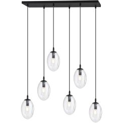 Emibig Astral lámpara colgante 6x10 W negro-transparente 1265/6