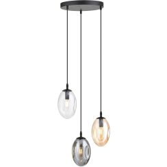 Emibig Astral lámpara colgante 3x10 W negro-humado 1268/3PREM