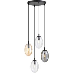 Emibig Astral lámpara colgante 4x10 W negro-transparente-humado 1268/4PREM