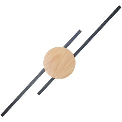TK Lighting Java lámpara de pared 2x24 W negro-madera 1369