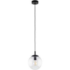 TK Lighting Esme lámpara colgante 1x15 W negro-transparente 3267