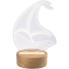 Rabalux Akali lámpara de sobremesa 1x2 W transparente-madera 76001