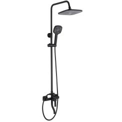 Rea Argus conjunto bañera/ducha a pared con rociador con efecto lluvia negro REA-P2389