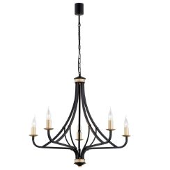 Argon Lorenzo lámpara colgante 5x7 W negro-oro 2171