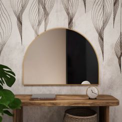 Baltica Design Tiny Border Semi Round espejo 150x85 cm dorado 5904107924243