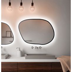 Baltica Design Bright Stain IV espejo 60x43 cm con iluminación negro 5904107920870
