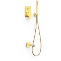 Tres Cuadro-Tres conjunto bañera/ducha empotrado oro 00628006OR