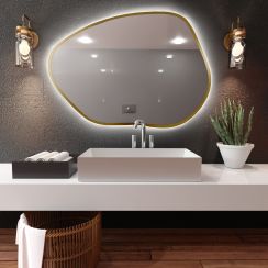 Baltica Design Bright Stain I espejo 50x36 cm con iluminación oro 5904107919034