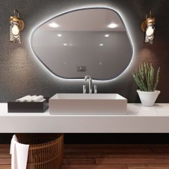 Baltica Design Bright Stain I espejo 60x43 cm con iluminación plata 5904107918891
