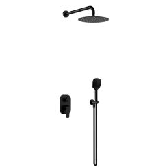 Excellent Clever 2.0 conjunto de ducha empotrado con rociador con efecto lluvia negro AREX.SET4145BS