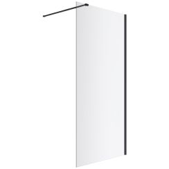 Excellent Vidoq mampara de ducha walk-in 90 cm negro mate/vidrio transparente KAEX.1506.900.LP.BL