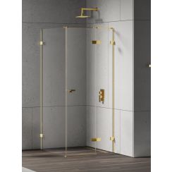 New Trendy Eventa Gold Shine cabina de ducha 120x110 cm rectangular oro brillo/vidrio transparente EXK-4747