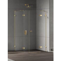 New Trendy Eventa Gold Shine cabina de ducha 130x100 cm rectangular oro brillo/vidrio transparente EXK-4789