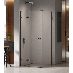 New Trendy Eventa Black Chrome cabina de ducha 100x100 cm cuadrada negro brillo/vidrio transparente EXK-6160